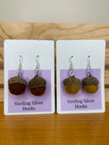 Felted Acorn Earrings | Lightweight | Whimsical Woodland Gift