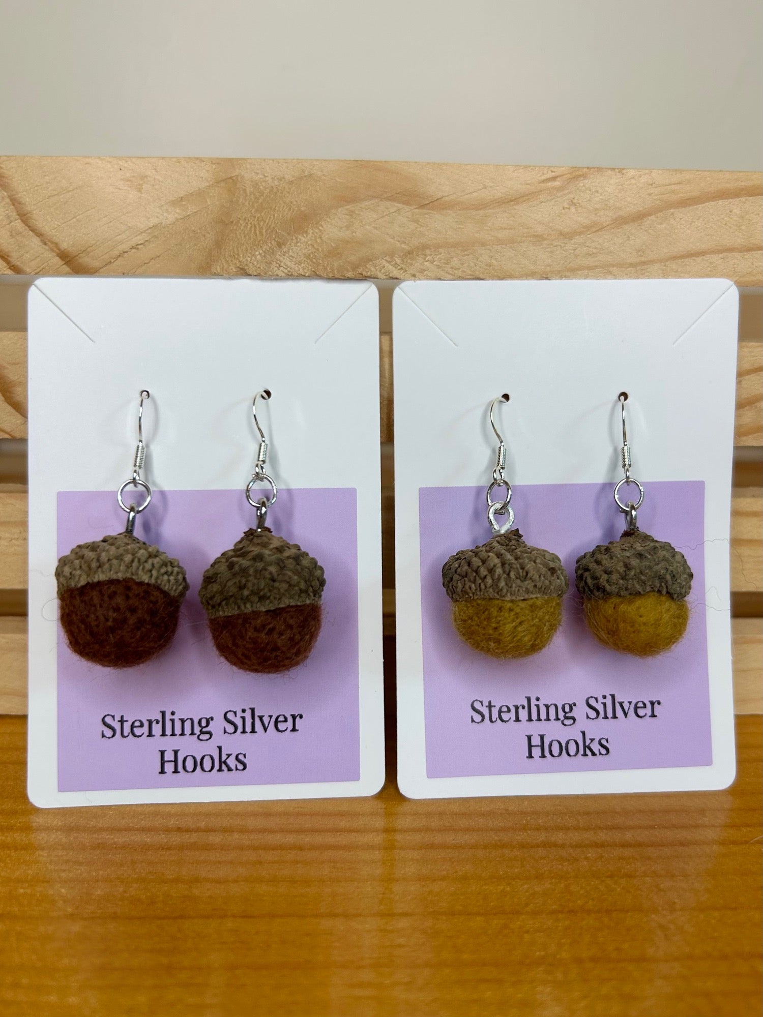 Felted Acorn Earrings | Lightweight | Whimsical Woodland Gift